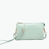 Riley Convertible Cross Body Purse, Wristlet or Clutch - Mint