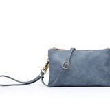 Riley Convertible Cross Body Purse, Wristlet or Clutch -  Denim