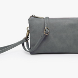 Riley Convertible Cross Body Purse, Wristlet or Clutch - Fog Grey