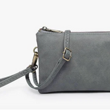 Riley Convertible Cross Body Purse, Wristlet or Clutch - Earth Grey