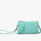 Riley Convertible Cross Body Purse, Wristlet or Clutch -  Aqua Diamond