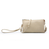 Riley Convertible Cross Body Purse, Wristlet or Clutch - Beige