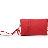 Riley Convertible Cross Body Purse, Wristlet or Clutch - Red