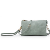 Riley Convertible Cross Body Purse, Wristlet or Clutch -  Light Teal