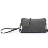 Riley Convertible Cross Body Purse, Wristlet or Clutch -  Charcoal Grey