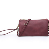 Riley Convertible Cross Body Purse, Wristlet or Clutch -  Maroon