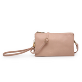 Riley Convertible Cross Body Purse, Wristlet or Clutch -  Nude Tan