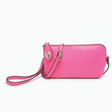 Kendall Convertible Cross Body Purse or Wristlet  -  Neon Pink