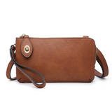 Kendall Convertible Cross Body Purse or Wristlet  -  Brown
