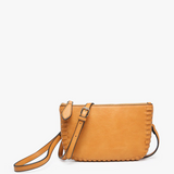 Bonnie Whipstitch Convertible Cross Body Purse, Wristlet or Clutch - Pumpkin Spice