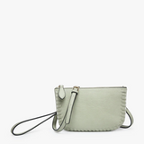Bonnie Whipstitch Convertible Cross Body Purse, Wristlet or Clutch - Sage Green