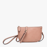 Bonnie Whipstitch Convertible Cross Body Purse, Wristlet or Clutch - Rosewood