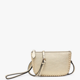 Bonnie Whipstitch Convertible Cross Body Purse, Wristlet or Clutch - Gold
