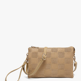 Izzy Cross Body Purse  -  Taupe Checkered
