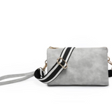 Izzy Cross Body Purse with Guitar Strap -  Light Grey