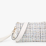 Izzy Cross Body Purse with Guitar Strap - White Tweed