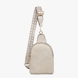 Ellen Small Crossbody Sling Purse w/ Guitar Strap- Sand