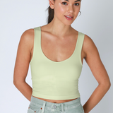 Clean Line Racerback Crop Top by NikiBiki - Pistachio Cream