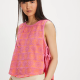Terry Towel Tank Top w/ Tie Straps- Free People - Pink SUn
