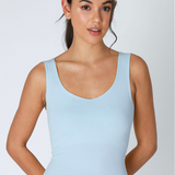 Clean Line Sweetheart Neck Full Length Tank Top by NikiBiki - Breezy Blue