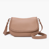 Daia Whipstitch Cross Body Purse  -  Taupe