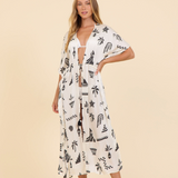 Beach Vibe Satin Coverup by Surf Gypsy - Black & White