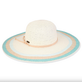 Paperbraid Floppy Hat With Woven Straw Pattern - White