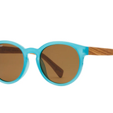 Reagan Sunglasses - Seafoam Green w/ Walnut Wood Arms w/ Brown Polarized Lens