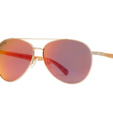 Amador Aviator Sunglasses - Matte Onyx Black / Beechwood / Blue Mirror