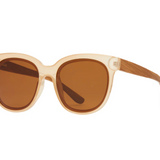 Emry Matte Rose Sunglasses w/ Brown Polarized Lens & Walnut Wood Arms