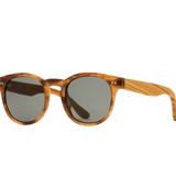 Ledger Sunglasses - Brown Marble w/ Walnut Arms w/ Smoke Polarized Lens