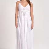 Lightweight White Maxi Dress With Spahetti Straps by Elan - White