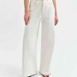 Madison Mid Rise Wide Leg Jean by Daze - Milkshake (Off White