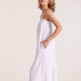 Square Neck Cami Wide Leg Jumpsuit by Bobi - White