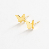 Alice - Brass Butterfly Post Earrings by Ink & Alloy