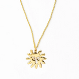 Lane sun pendant necklace brass