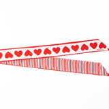 Camile heart print skinny scarf 36x2