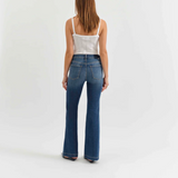 The Heart Breaker Mid Rise Flare by Daze - Influencer (Dark Blue)