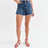 Valley Girl Shorts Hi Rise by Daze - Manhattan (Dark Blue)