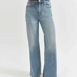 Far Out High Rise Wide Leg Jean by Daze - Fools Gold (Medium Blue)
