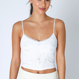 Double Lace Trim Cami by NikiBiki - White