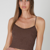 Double Lace Trim Cami by NikiBiki - French Roast (Brown)