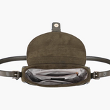 Duffy Contrast Suede Shoulder Bag in Olive