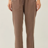 Tencel Drawstring Pocket Pant - Mud Brown