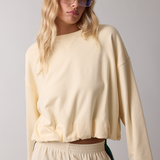 Bubble Hem Terry Sweatshirt - Butter Yellow