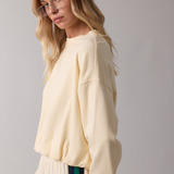 Bubble Hem Terry Sweatshirt - Butter Yellow
