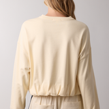 Bubble Hem Terry Sweatshirt - Butter Yellow