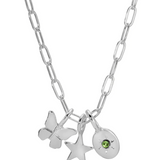 Charm Garden Silver Paperclip Chain - Lucky Feather