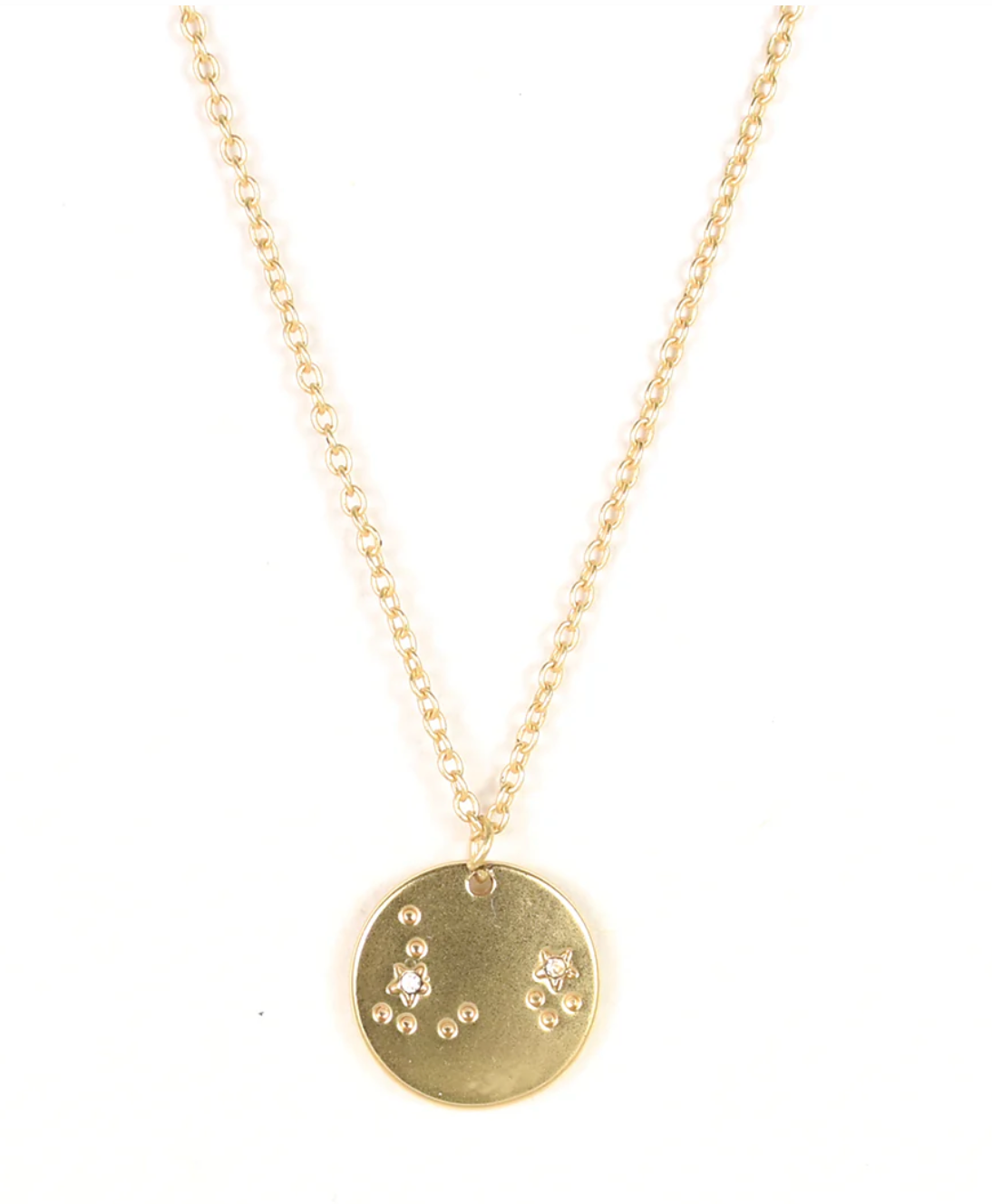 Zodiac Necklace Gold by Lucky Feather
