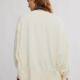Graphic Camden Pullover Sardine Sweatshirt - Free People - Cream